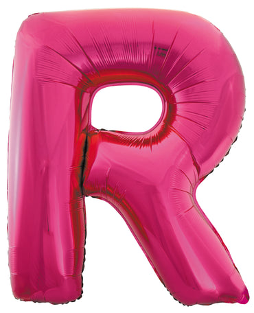 Letter R Bright Pink Foil Balloon 86cm - Party Savers
