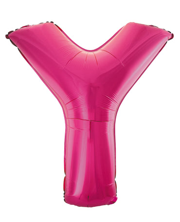 Letter Y Bright Pink Foil Balloon 86cm - Party Savers