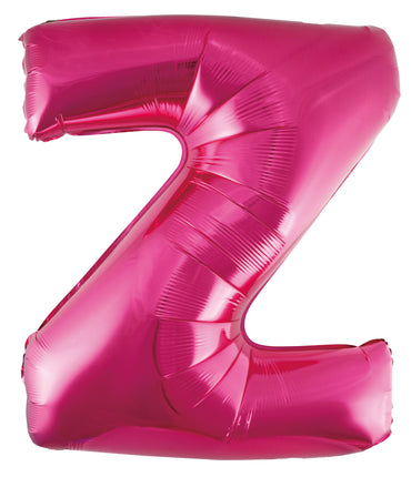 Letter Z Bright Pink Foil Balloon 86cm - Party Savers