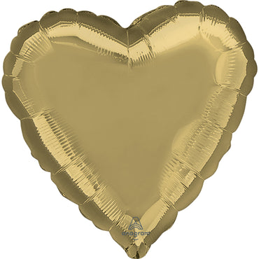 White Gold Heart Foil Balloon 45cm Each
