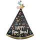 Confetti Satin Happy New Year Hat Supershape Foil Balloon 91cm Each