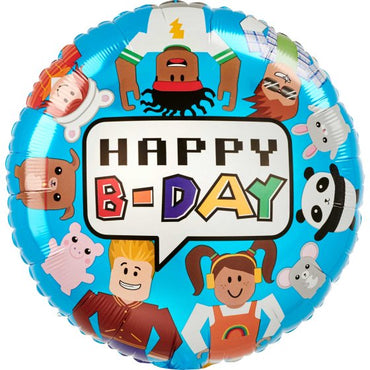 Party Town Happy B-Day Foil Balloon 45cm Each