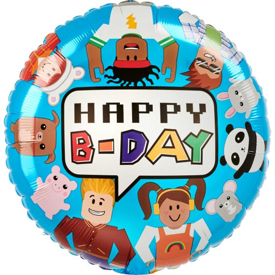 Party Town Happy B-Day Foil Balloon 45cm Each