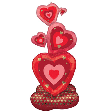 AirLoonz Stacking Hearts Foil Balloon 139cm Each