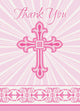 Radiant Cross Pink Thank You Notes 8pk - Party Savers