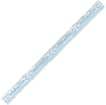 Radiant Cross Blue Confirmation Foil Banner 3.6m - Party Savers
