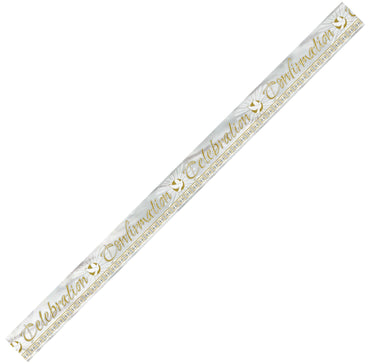 Radiant Cross Gold & Silver Confirmation Foil Banner 3.6m - Party Savers