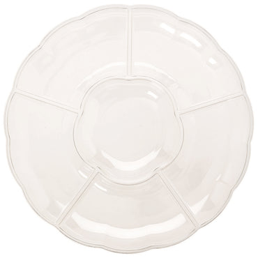 Compartment Chip & Dip Tray Clear - Plastic - Party Savers