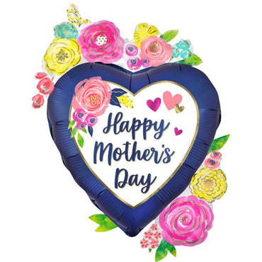 Happy Mother's Day Watercolour Floral Satin SuperShape XL Foil Balloon 63cm x 86cm Each