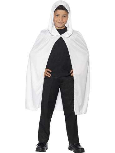 White Hooded Cape - Party Savers