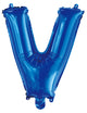 Letter V Royal Blue Foil Balloon 35cm - Party Savers