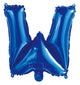 Letter W Royal Blue Foil Balloon 35cm - Party Savers