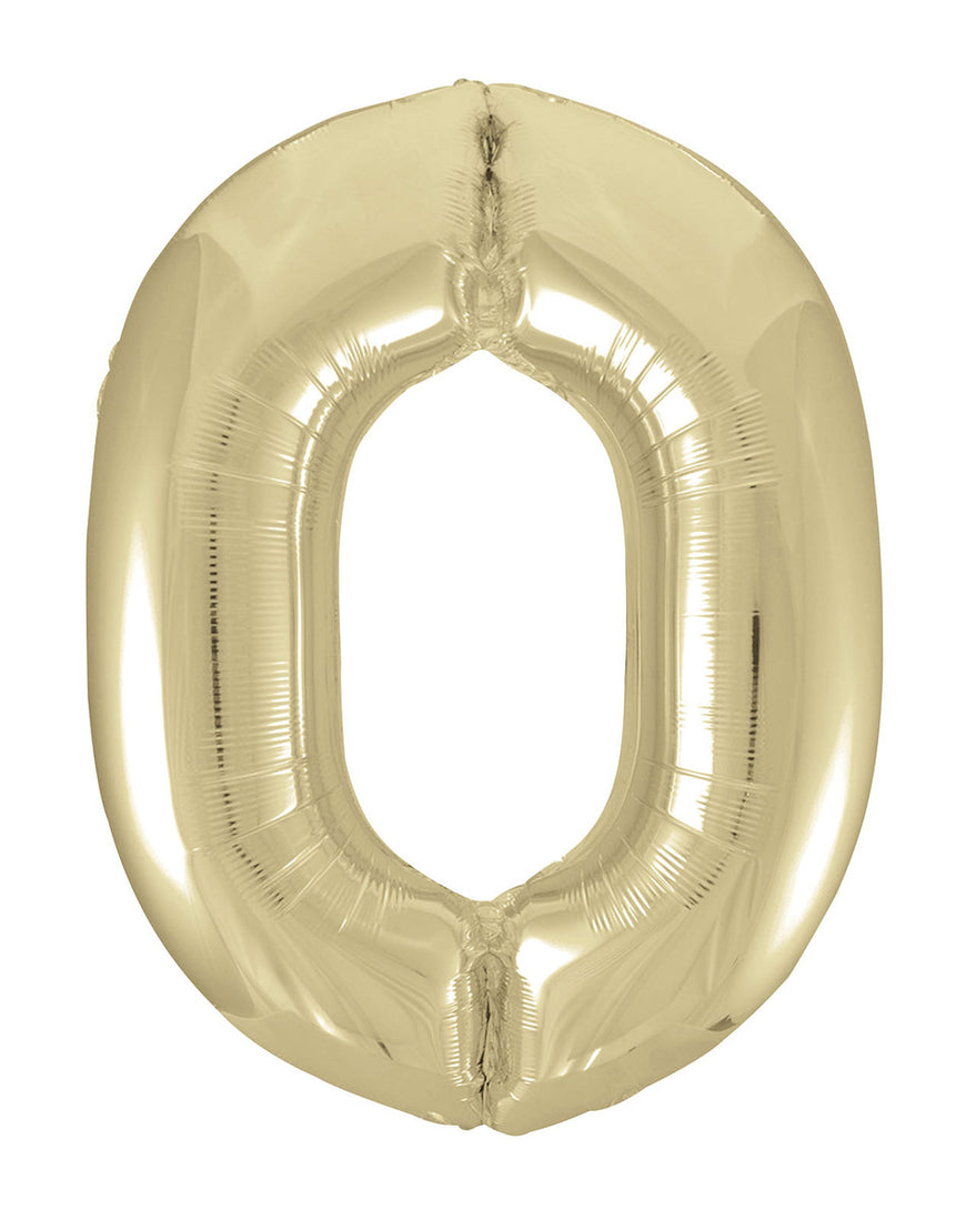 Number 0 Champagne Gold Foil Balloon 86cm Each