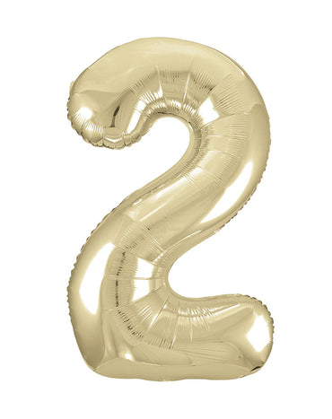 Number 2 Champagne Gold Foil Balloon 86cm Each