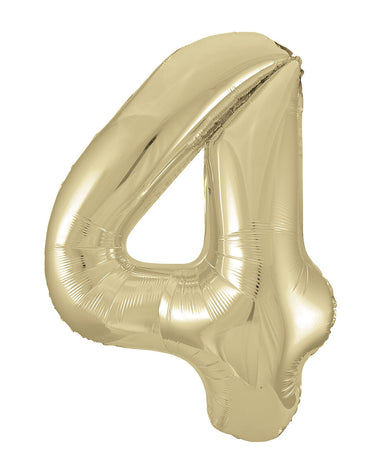 Number 4 Champagne Gold Foil Balloon 86cm Each