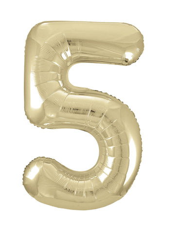 Number 5 Champagne Gold Foil Balloon 86cm Each