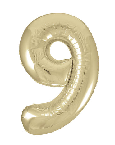 Number 9 Champagne Gold Foil Balloon 86cm Each