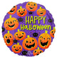 Happy Halloween Spiders & Pumpkins Foil Balloon 45cm Each