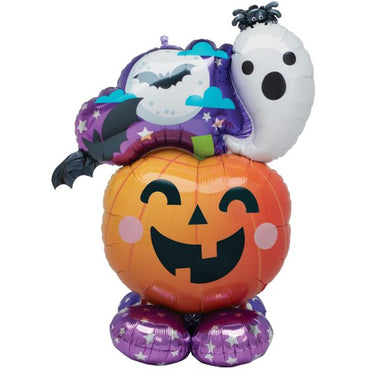 AirLoonz Fun & Spooky Ghost & Pumpkin SuperShape Foil Balloon 104cm x 134cm Each