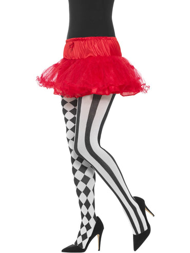 White Harlequin Tights - Party Savers