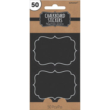 Stickers Chalkboard Paper 50pk - Party Savers