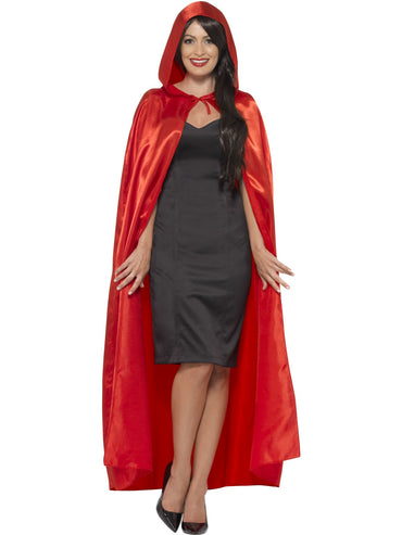 Red Satin Hooded Cape - Party Savers