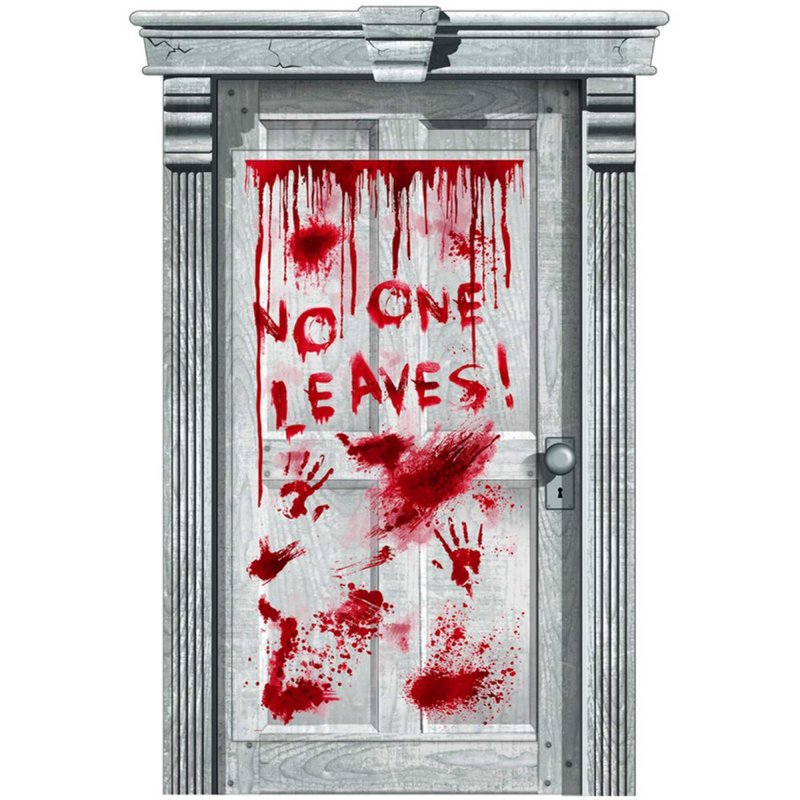Asylum Dripping Blood Door Plastic Decorations - Party Savers