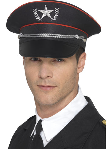 Black Deluxe Military Hat - Party Savers