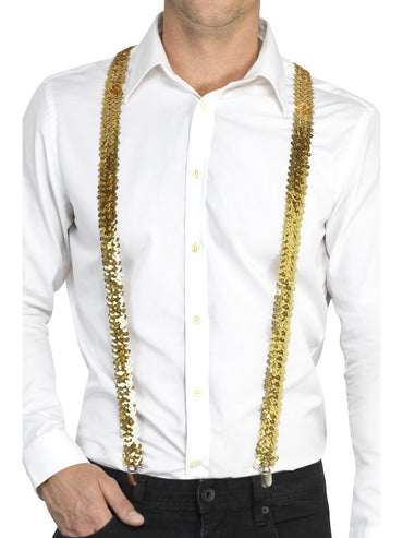 Gold Sequin Braces - Party Savers