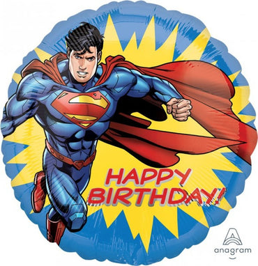 Superman Happy Birthday Foil Balloon 45cm - Party Savers