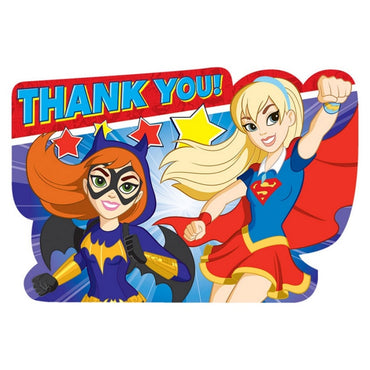DC Superhero Girls Thank You Cards 8pk - Party Savers