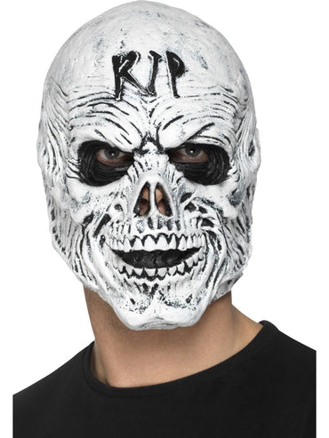 White R.I.P Grim Reaper Mask - Party Savers