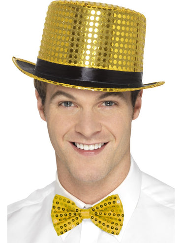 Gold Sequin Top Hat - Party Savers