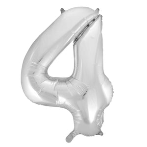 Number 1 Silver Foil Balloon 86cm - Party Savers