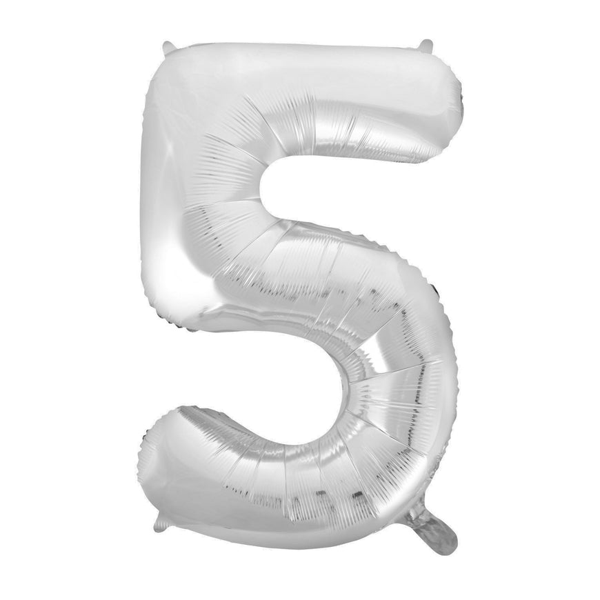 Number 6 Silver Foil Balloon 86cm - Party Savers