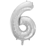 Number 5 Silver Foil Balloon 86cm - Party Savers