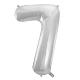 Number 4 Silver Foil Balloon 86cm - Party Savers
