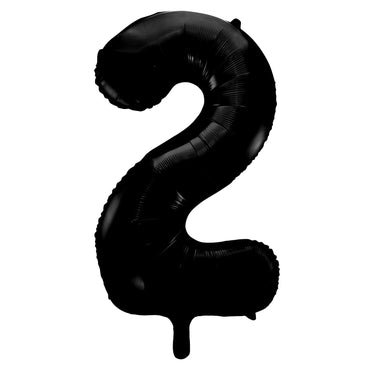 Number 2 Black Foil Balloon 86cm - Party Savers
