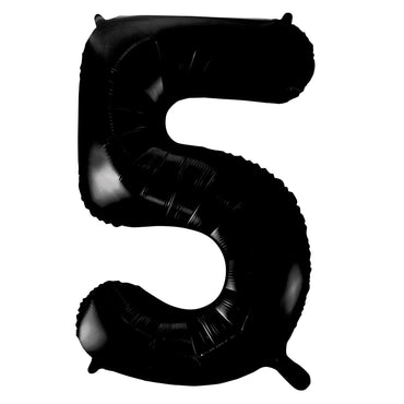 Number 5 Black Foil Balloon 86cm - Party Savers