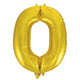 Number 0 Gold Foil Balloon 86cm - Party Savers