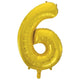 Number 6 Gold Foil Balloon 86cm - Party Savers