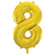 Number 8 Gold Foil Balloon 86cm - Party Savers