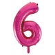 Number 6 Bright Pink Foil Balloon 86cm - Party Savers
