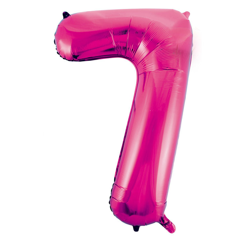 Number 0 Bright Pink Foil Balloon 86cm - Party Savers