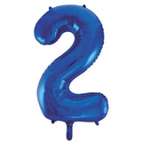 Number 0 Royal Blue Foil Balloon 86cm - Party Savers