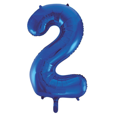 Number 2 Royal Blue Foil Balloon 86cm - Party Savers
