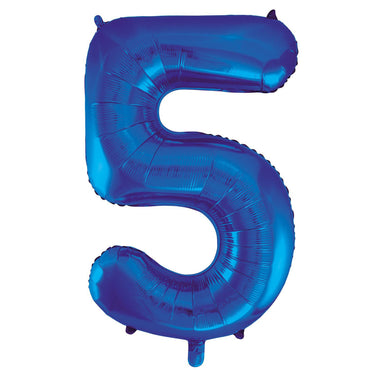 Number 5 Royal Blue Foil Balloon 86cm - Party Savers