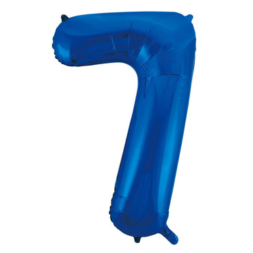 Number 7 Royal Blue Foil Balloon 86cm - Party Savers