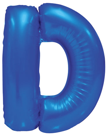Letter D Royal Blue Foil Balloon 86cm - Party Savers