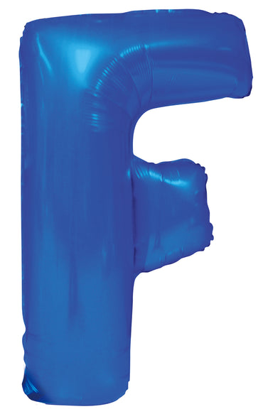 Letter F Royal Blue Foil Balloon 86cm - Party Savers